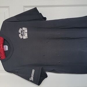 Vintage Tire Hut Tshirt Michelin Man On Right Shoulder.Sz L Worn With Flaws